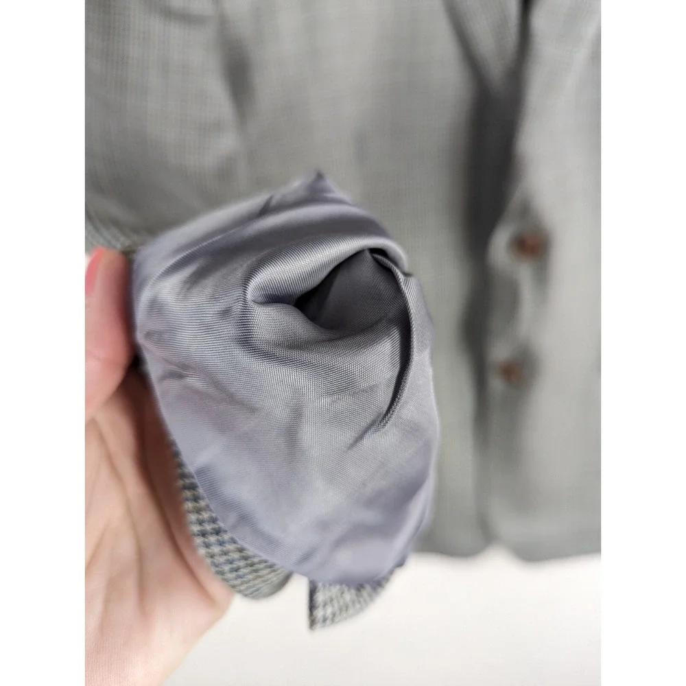 LAUREN Ralph Lauren Men's Houndstooth Sport Coat Silk Wool Jacket Sz 42L Paisley